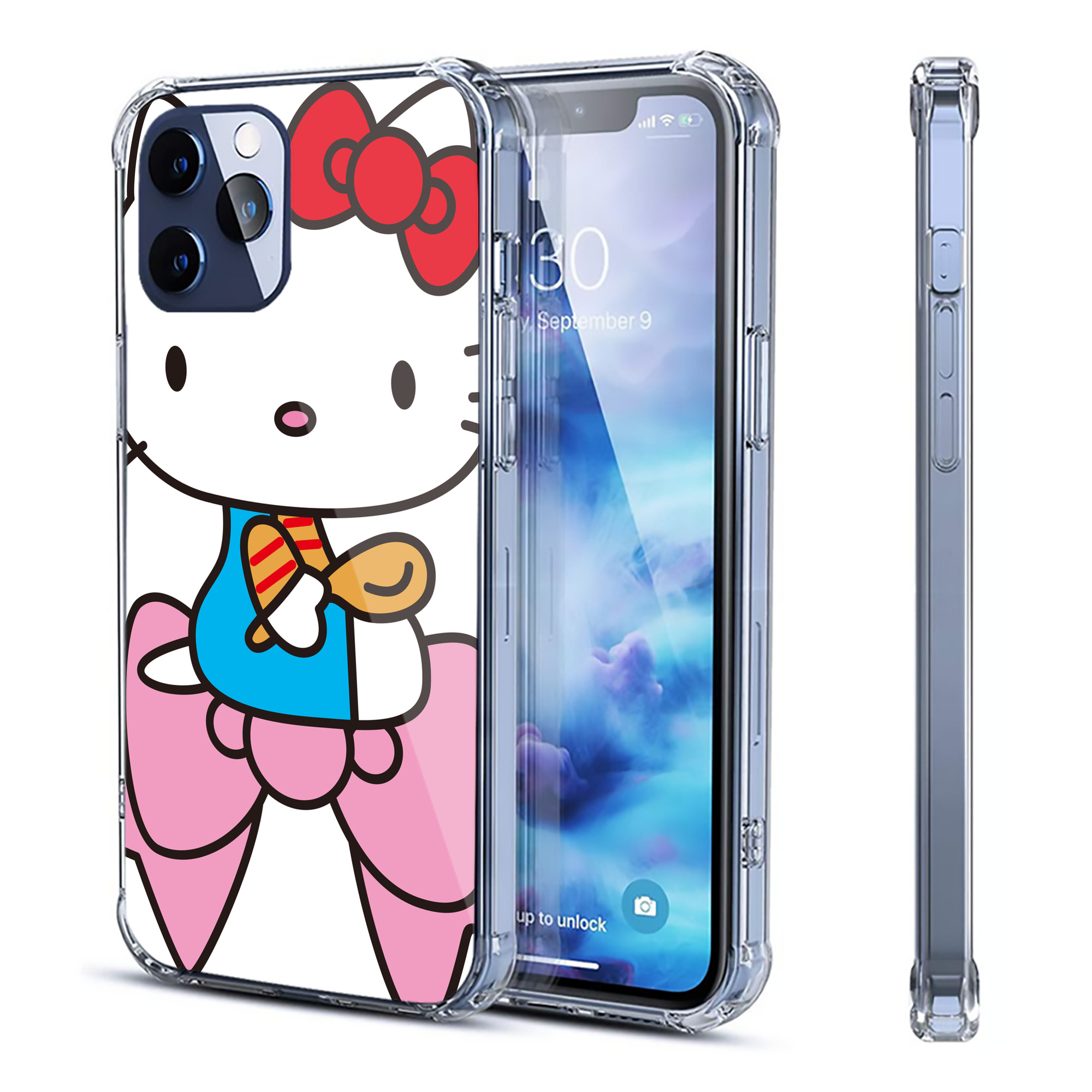 （画像用） Hello Kitty ハローキティ 【iPhone 12シリーズ対応】透明スマホケース（クリアソフトケース）